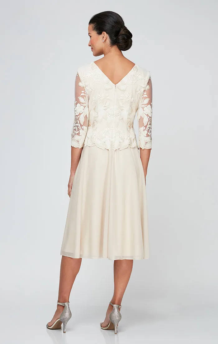Regular - Embroidered Tulle & Chiffon Cocktail Dress sold by Alex Evenings product image thumbnail 2
