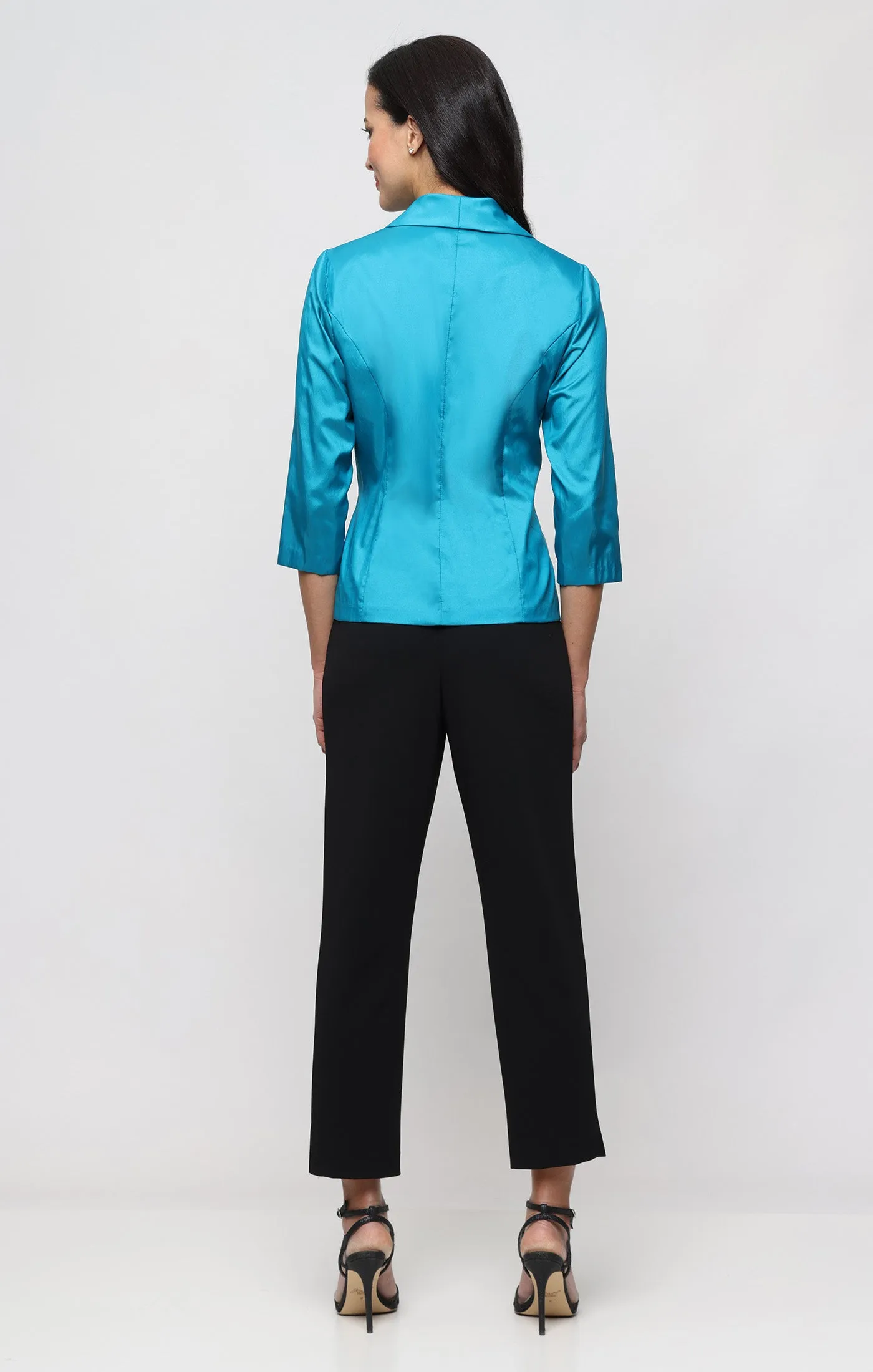 Petite Slim Cropped Stretch Crepe Ankle Pant with Side Slit sold by Alex Evenings product image thumbnail 4