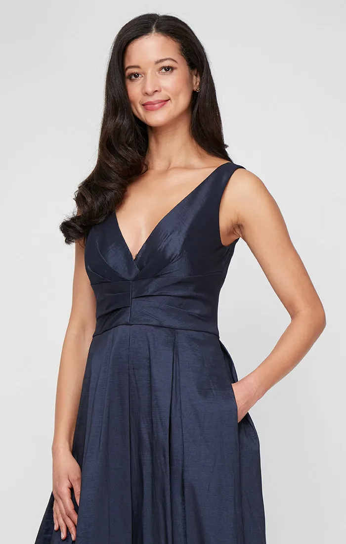 Stretch Taffeta Sleeveless Gown with V-Neckline sold by Alex Evenings product image thumbnail 2