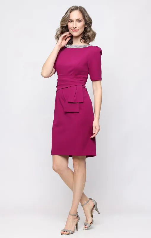Stretch Crepe Sheath Dress made by Alex Evenings