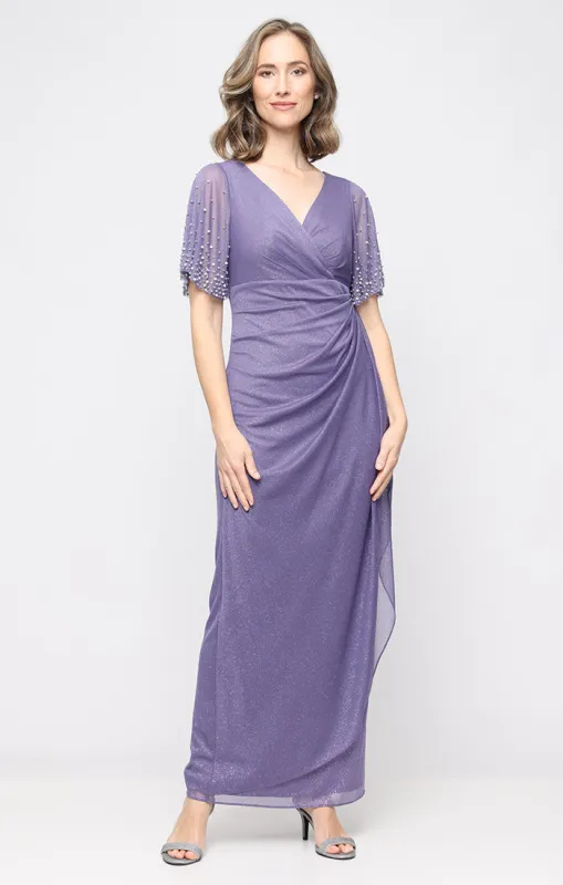 Regular - Gracie Empire Waist Glitter Mesh Dress made by Alex Evenings