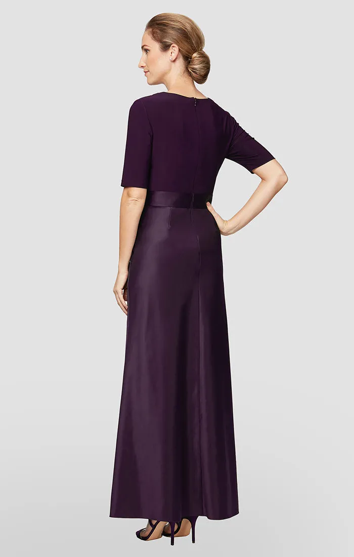 Regular - Satin & Jersey Surplice-Neckline Ball Gown sold by Alex Evenings product image thumbnail 2