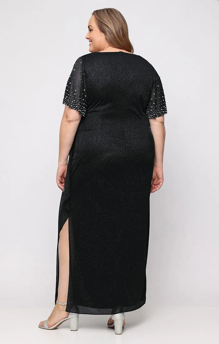 Plus - Gracie Empire Waist Glitter Mesh Dress sold by Alex Evenings product image thumbnail 2