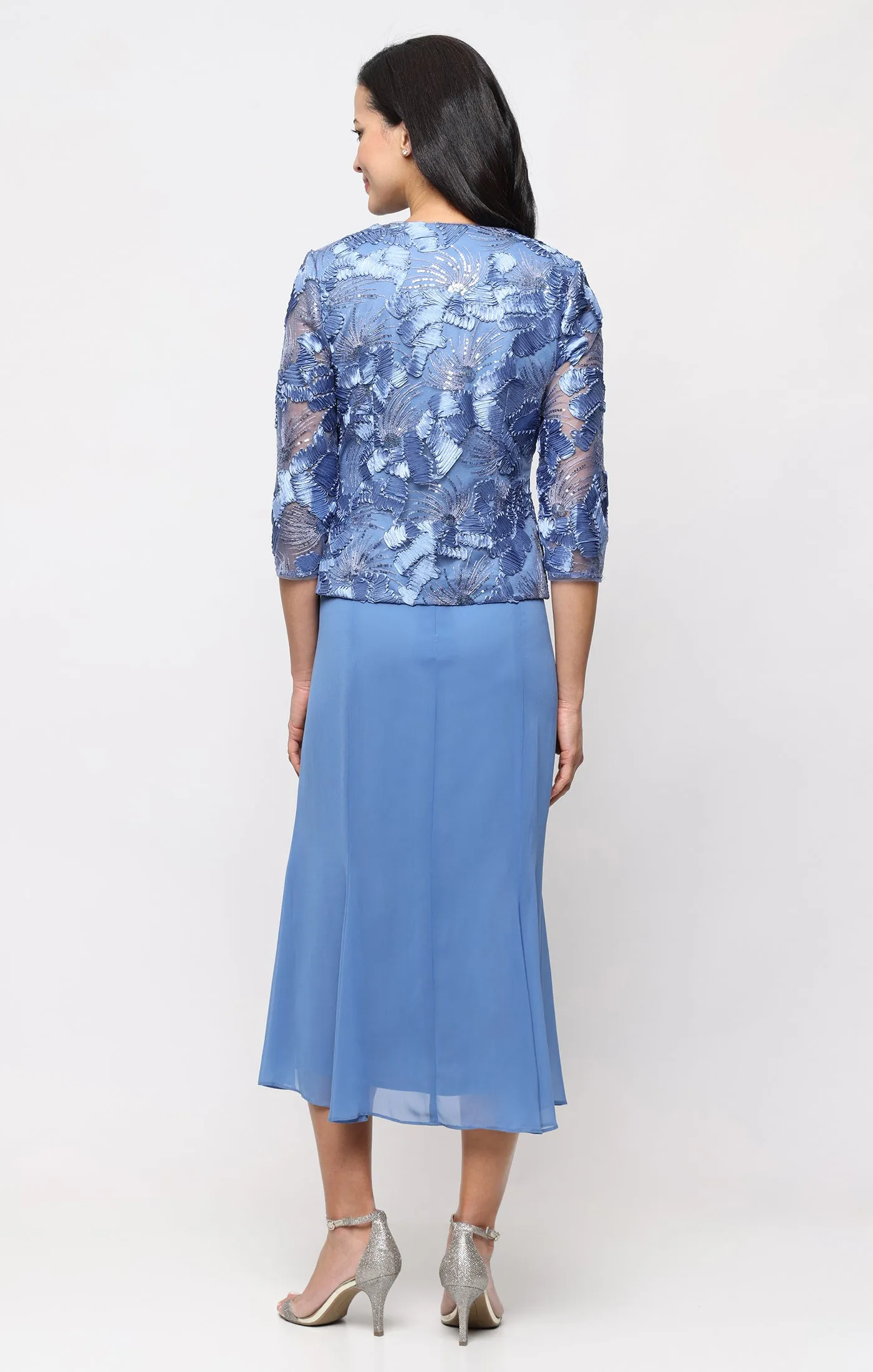 Tea Length Soutache Jacket Dress sold by Alex Evenings product image thumbnail 3