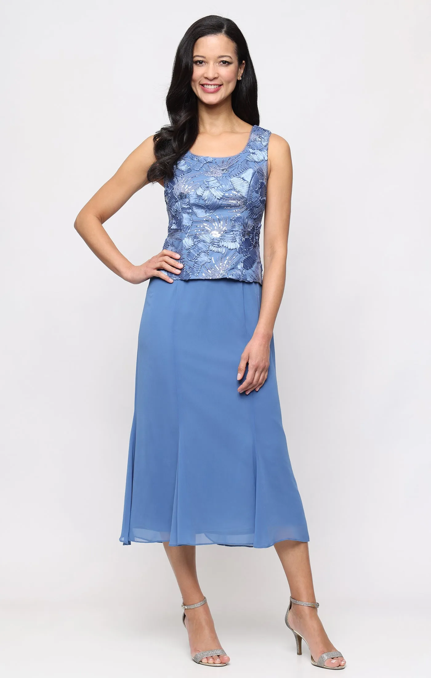 Tea Length Soutache Jacket Dress sold by Alex Evenings product image thumbnail 2
