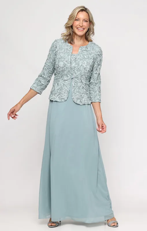 Empire Waist Dress with Soutache Lace Bodice & Jacket made by Alex Evenings