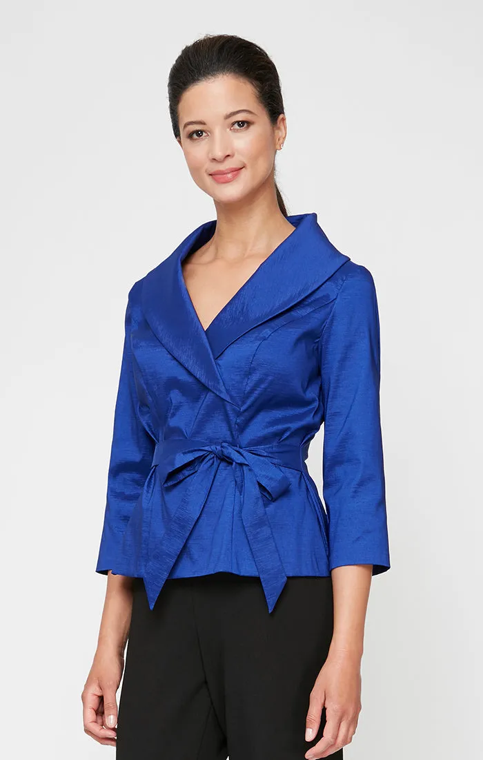 3/4 Sleeve Surplice Blouse with Tie Waist Detail sold by Alex Evenings product image thumbnail 3