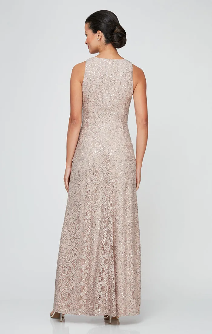 Petite Elaine Lace Cascade Gown sold by Alex Evenings product image thumbnail 2