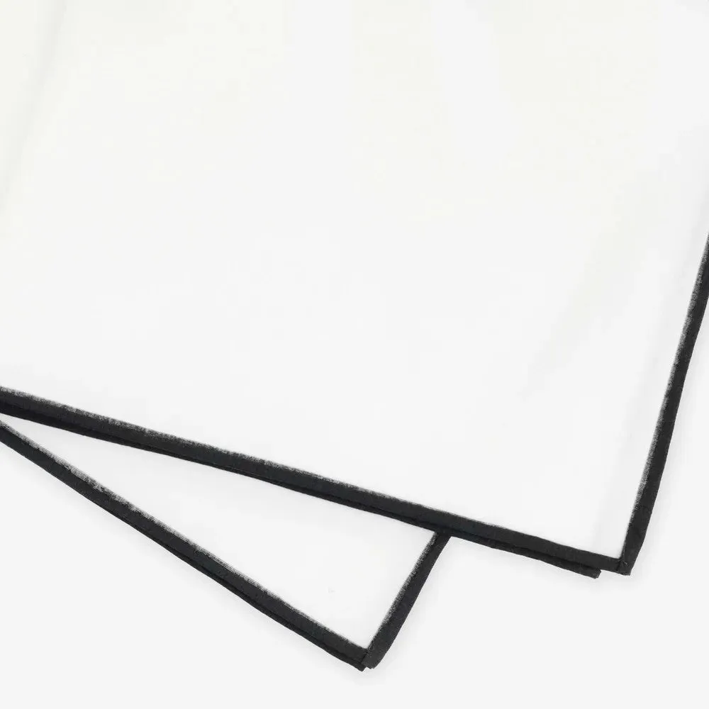 White Cotton With Border Black Pocket Square sold by Alex Evenings product image thumbnail 4