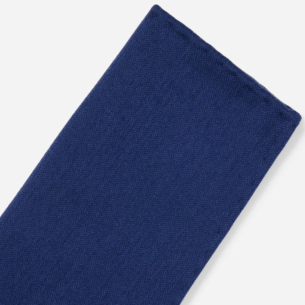 Astute Solid Navy Pocket Square sold by Alex Evenings product image thumbnail 4