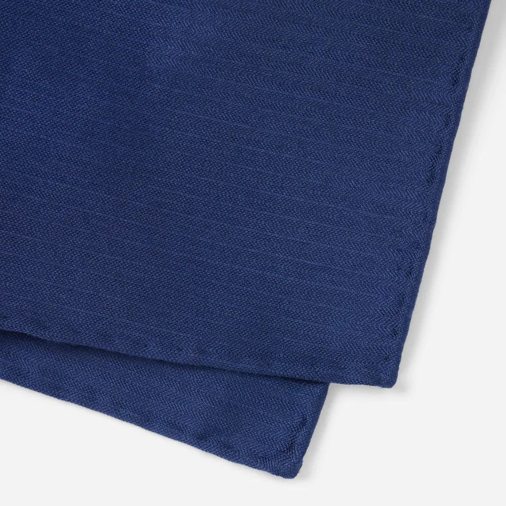 Astute Solid Navy Pocket Square sold by Alex Evenings product image thumbnail 3