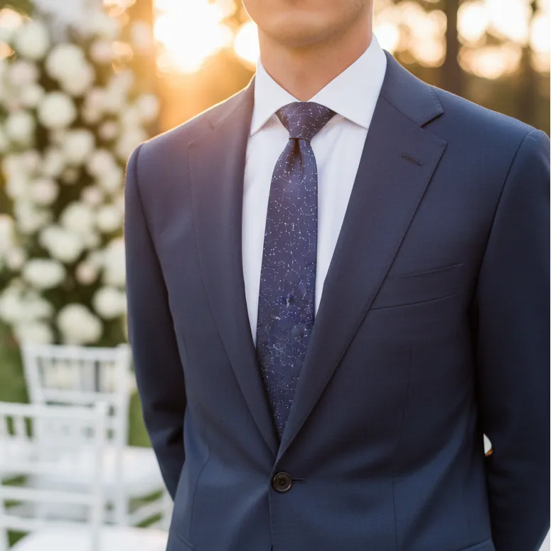 Constellation Space Navy Tie sold by Alex Evenings product image thumbnail 4