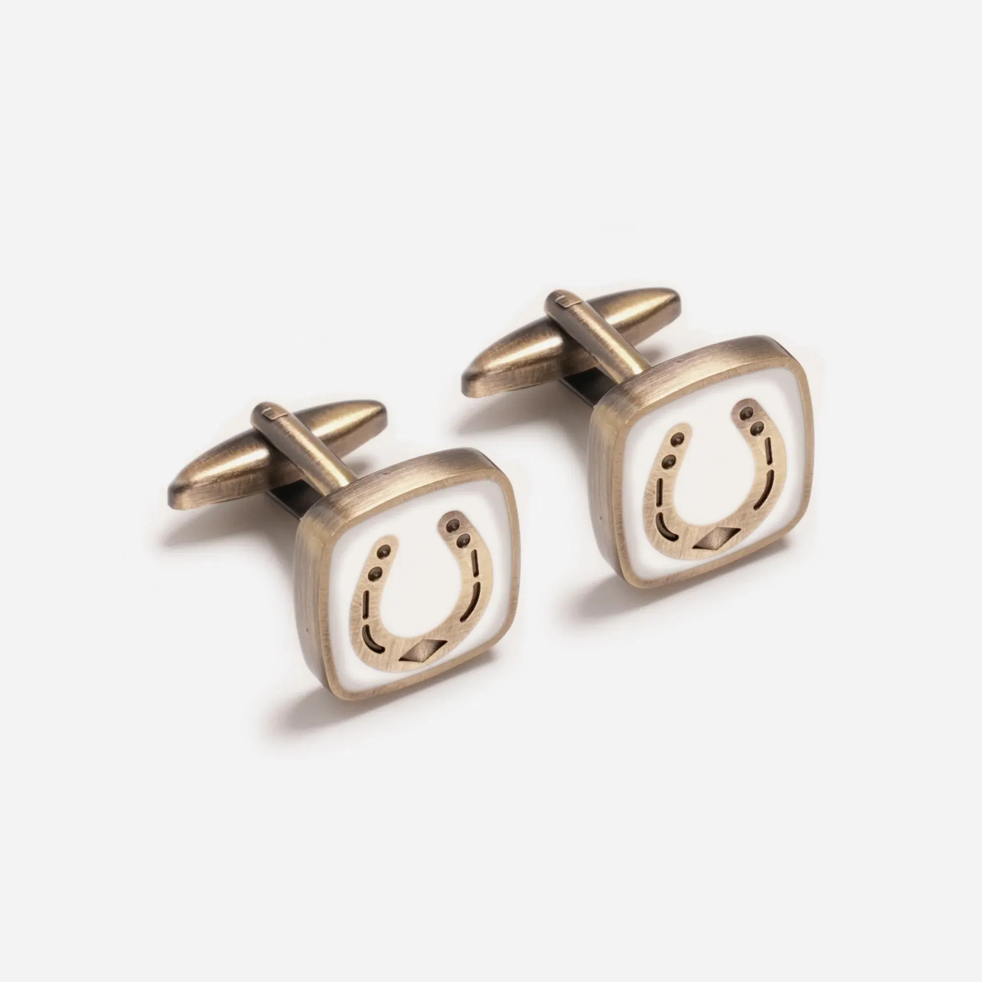 Lucky Horseshoe Antique Brass Cufflinks sold by Alex Evenings
