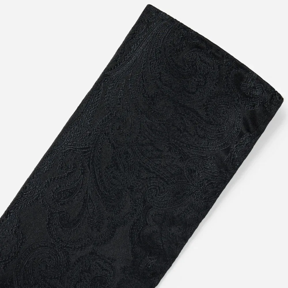 Designer Paisley Black Pocket Square sold by Alex Evenings product image thumbnail 2