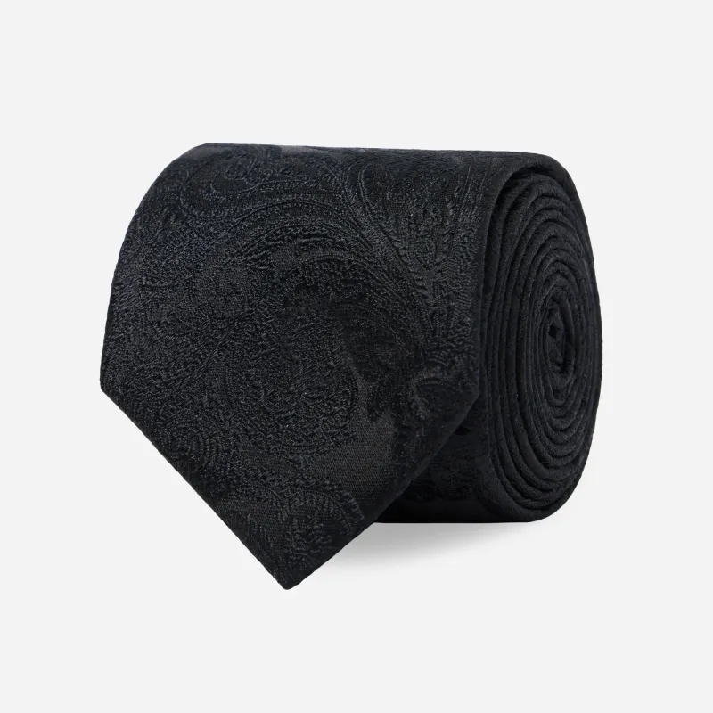 Designer Paisley Black Tie made by Alex Evenings