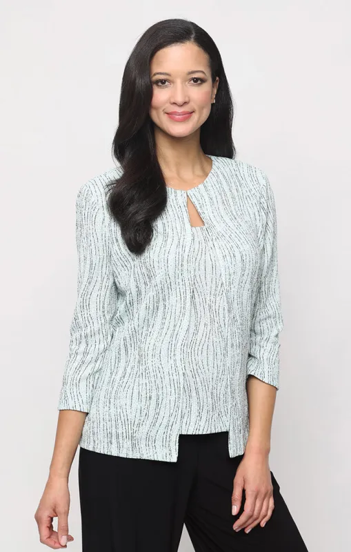 Petite 3/4 Sleeve Glitter Knit Twinset made by Alex Evenings