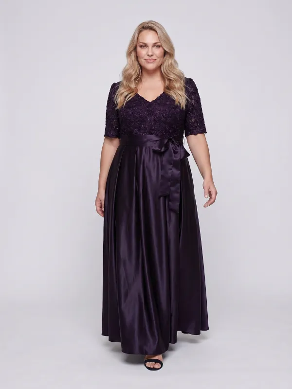 Plus Catherine Empire Waist Soutache Dress made by Alex Evenings