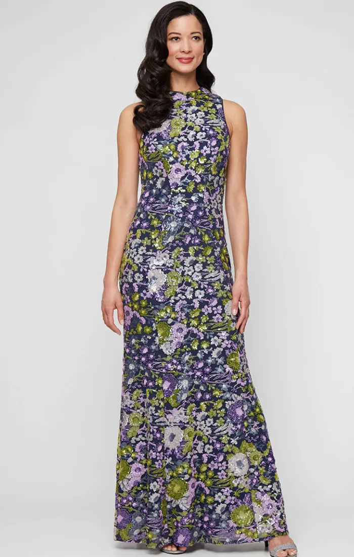 Regular - Phoebe Floral Sequin Gown sold by Alex Evenings
