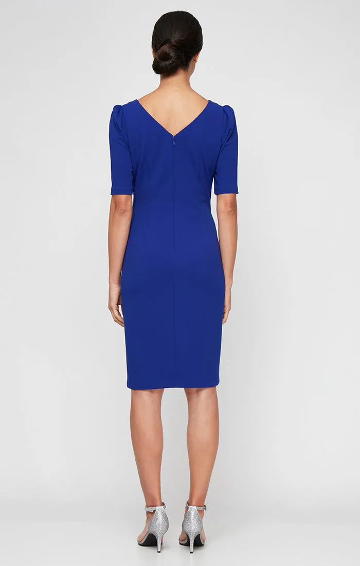 Regular - Stretch Crepe Cocktail Dress with Embellished Neckline sold by Alex Evenings product image thumbnail 2