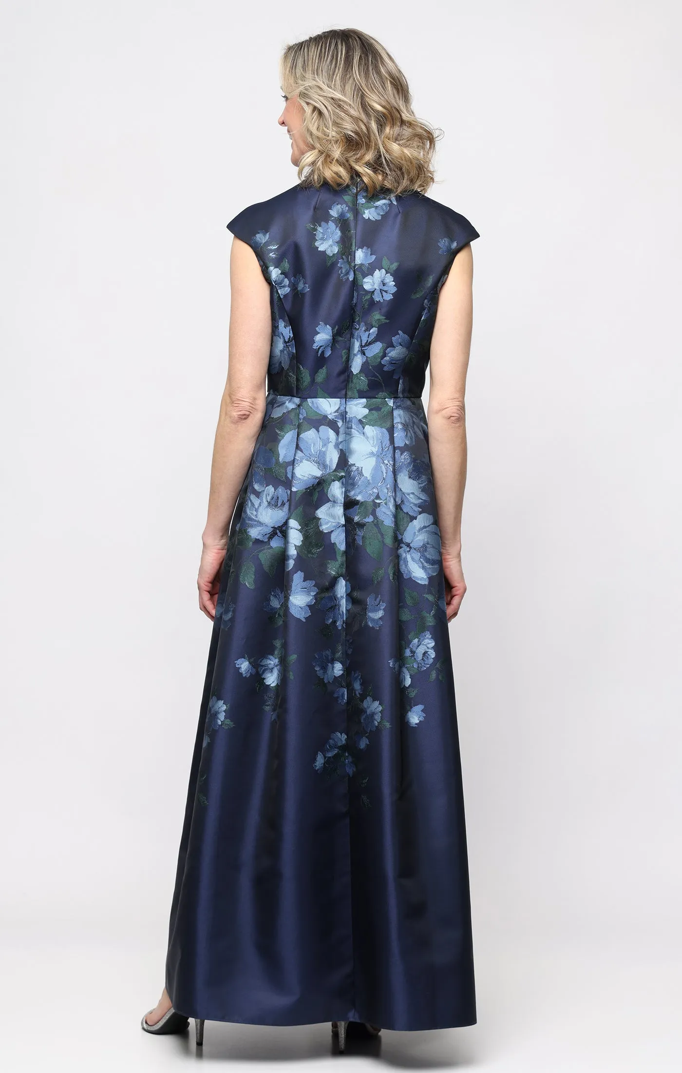 Josephine Jacquard V-Neck A-Line Gown sold by Alex Evenings product image thumbnail 3