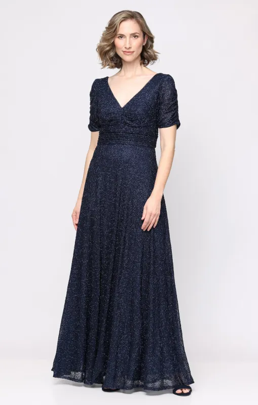 Long Sequin Dress with Ruched Waist made by Alex Evenings