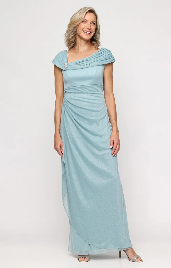 Jessica Glitter Mesh Dress with L-Neckline sold by Alex Evenings product image thumbnail 4