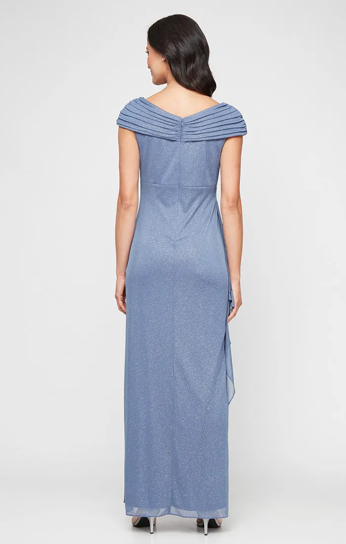Jessica Glitter Mesh Dress with L-Neckline sold by Alex Evenings product image thumbnail 3