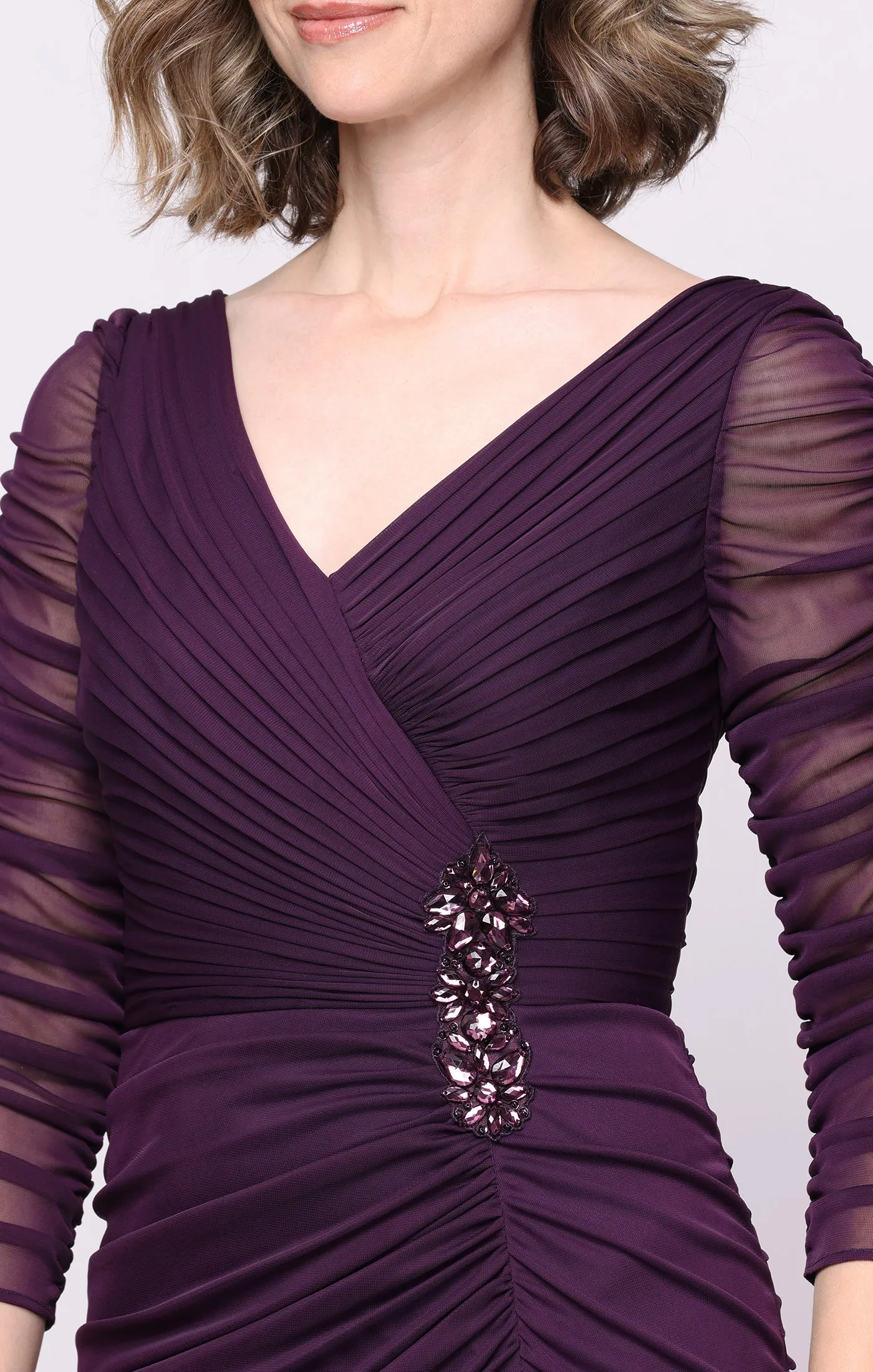 Long Mesh Dress with Embellishment Detail sold by Alex Evenings product image thumbnail 2