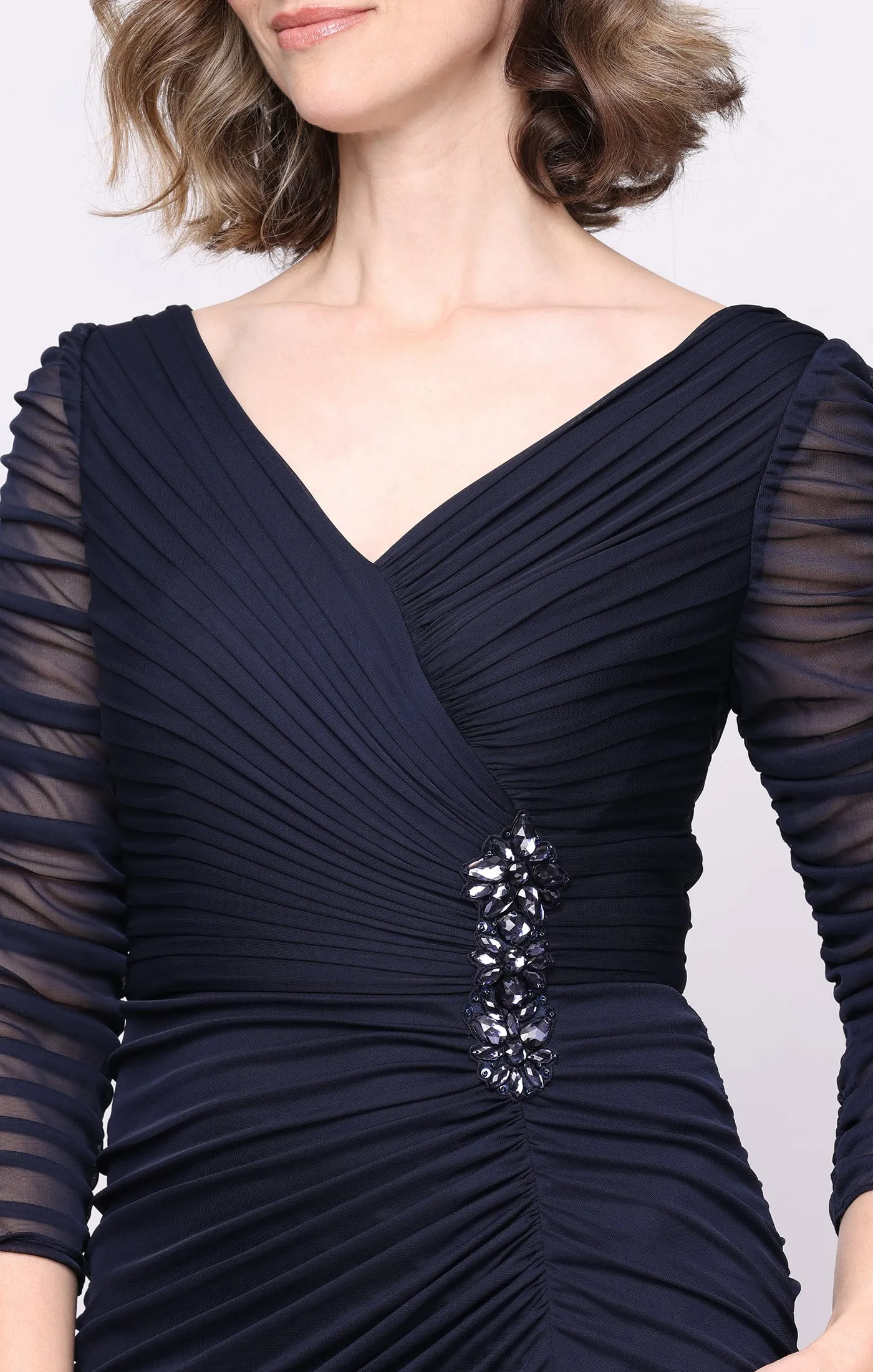 Long Mesh Dress with Embellishment Detail sold by Alex Evenings product image thumbnail 5