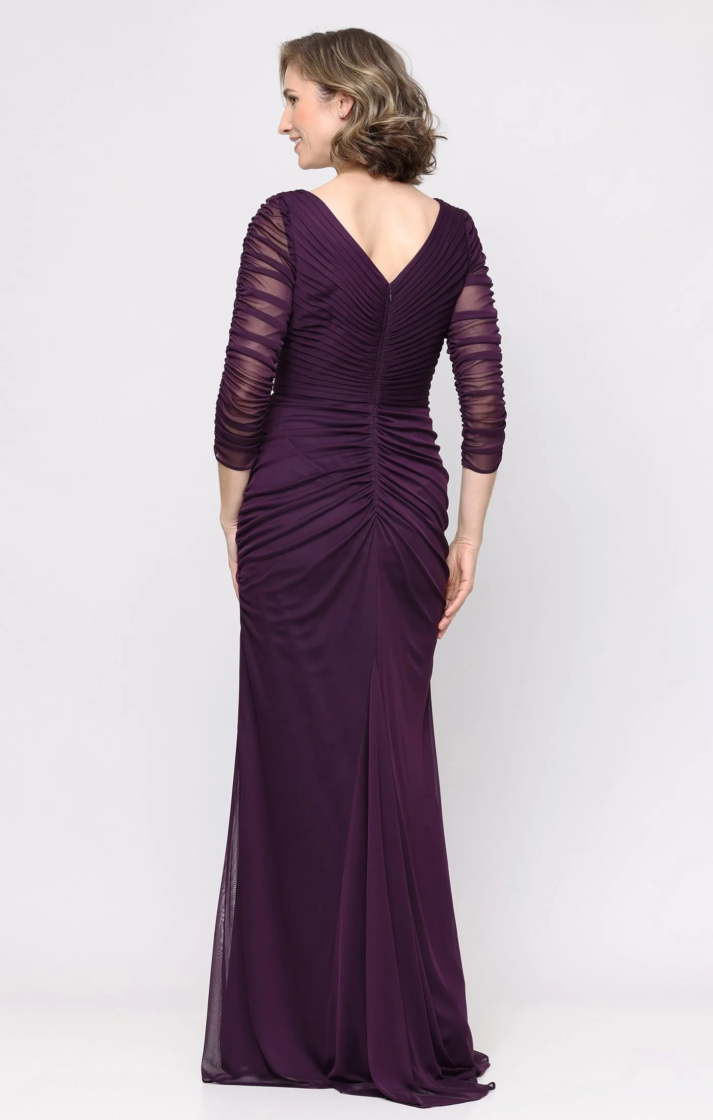 Long Mesh Dress with Embellishment Detail sold by Alex Evenings product image thumbnail 3