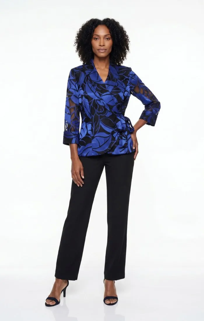 3/4 Sleeve Chiffon Burnout Side Closure Blouse sold by Alex Evenings product image thumbnail 2