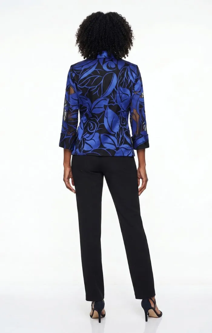 3/4 Sleeve Chiffon Burnout Side Closure Blouse sold by Alex Evenings product image thumbnail 3