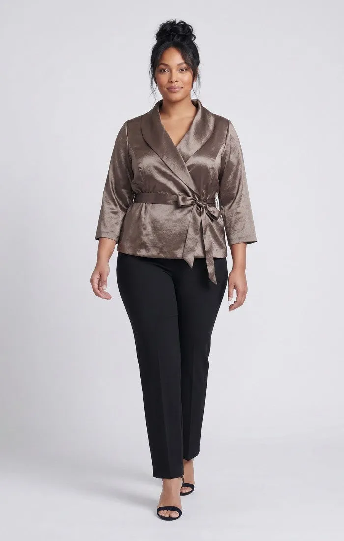 Plus 3/4 Sleeve Surplice Blouse with Tie Waist Detail sold by Alex Evenings product image thumbnail 2