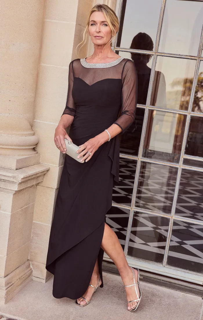 Plus - Matte Jersey Illusion-Neckline Ruched Gown sold by Alex Evenings product image thumbnail 4
