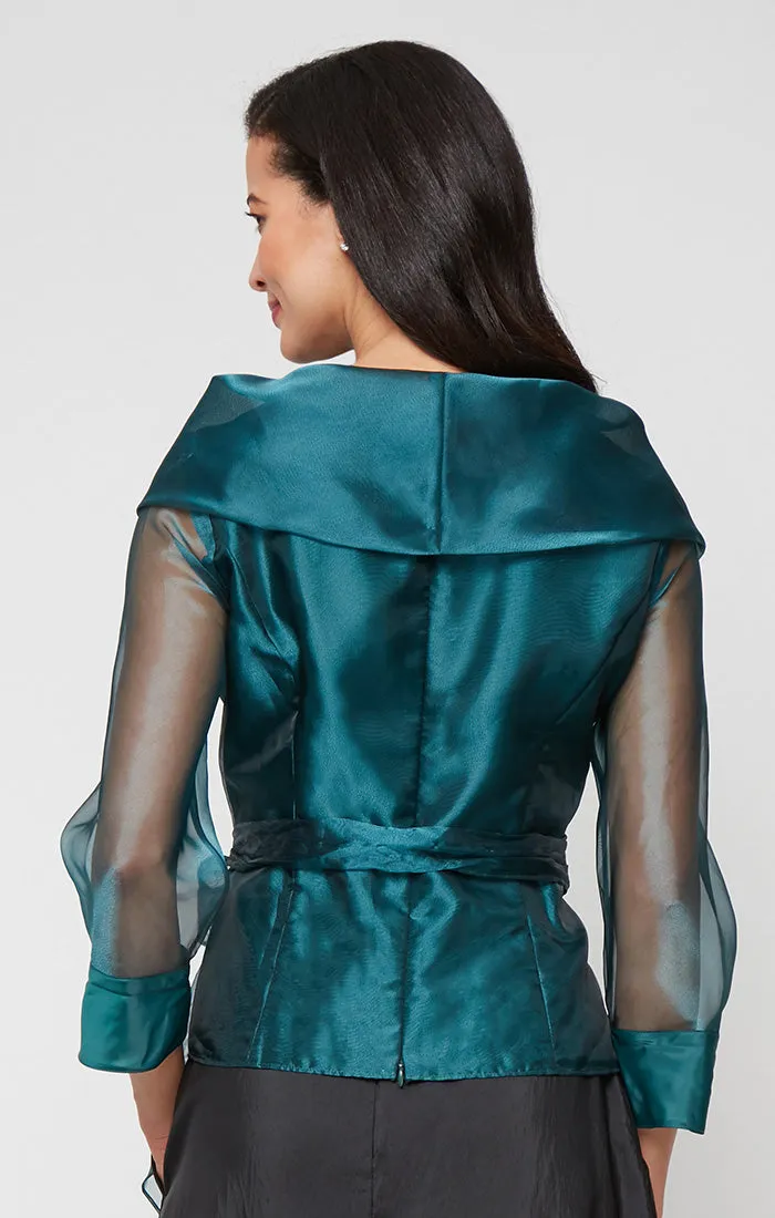 Petite Organza Portrait Collar Blouse sold by Alex Evenings product image thumbnail 2