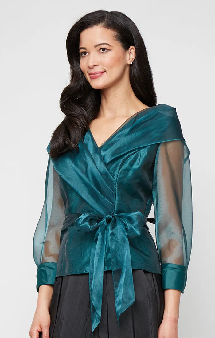 Petite Organza Portrait Collar Blouse sold by Alex Evenings