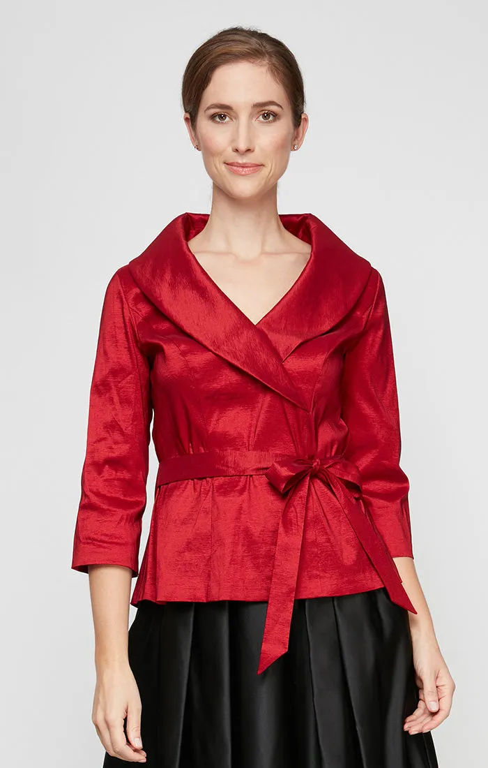 3/4 Sleeve Surplice Blouse with Tie Waist Detail sold by Alex Evenings product image thumbnail 5