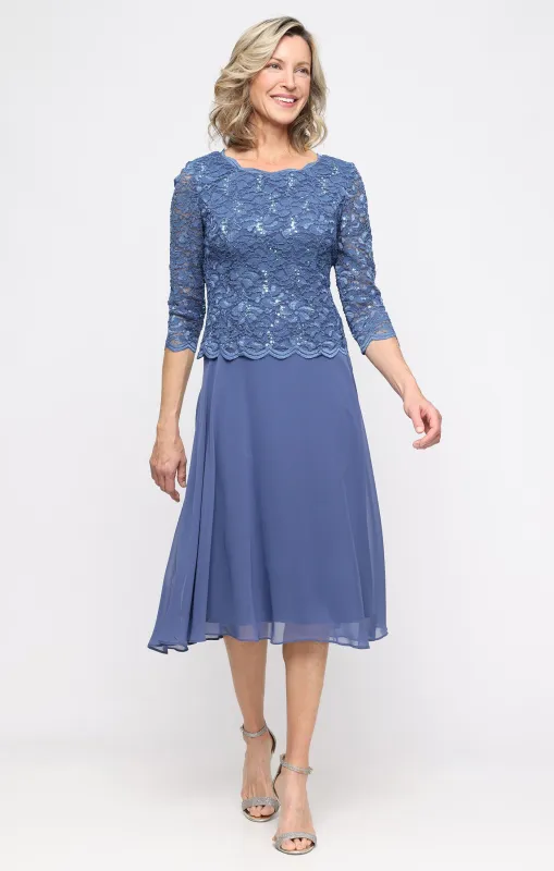 Bella Sequin Lace Dress made by Alex Evenings