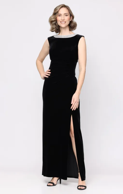 Petite Lucy Stretch Velvet Dress made by Alex Evenings