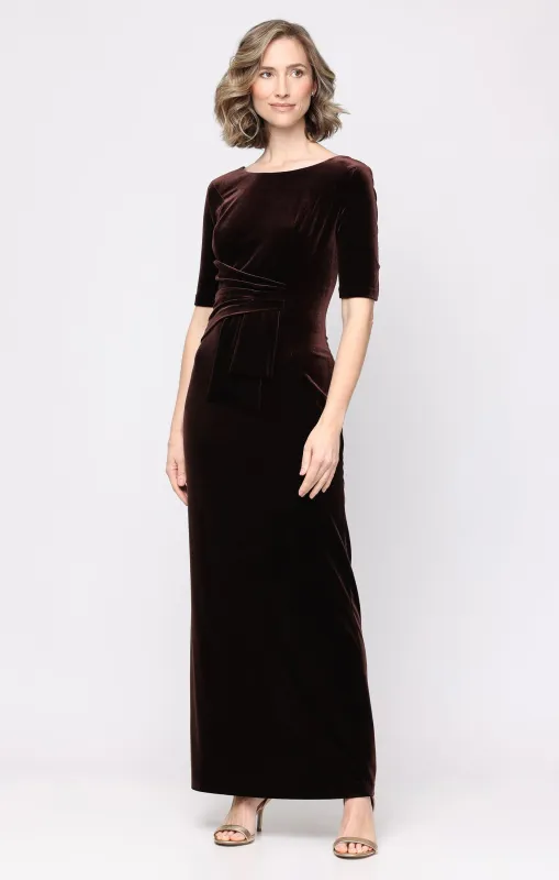 Laura Velvet Ruched Dress made by Alex Evenings