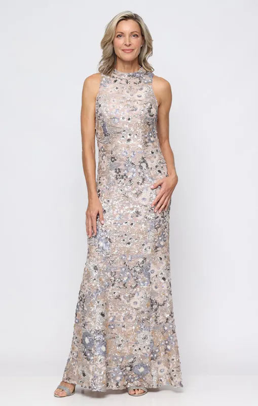 Petite - Phoebe Floral Sequin Gown made by Alex Evenings