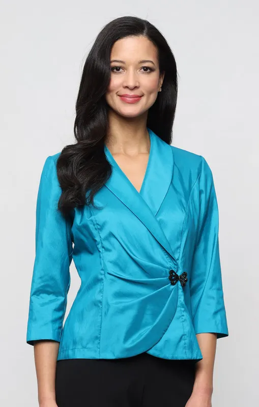 Regular - 3/4 Sleeve Taffeta Blouse made by Alex Evenings