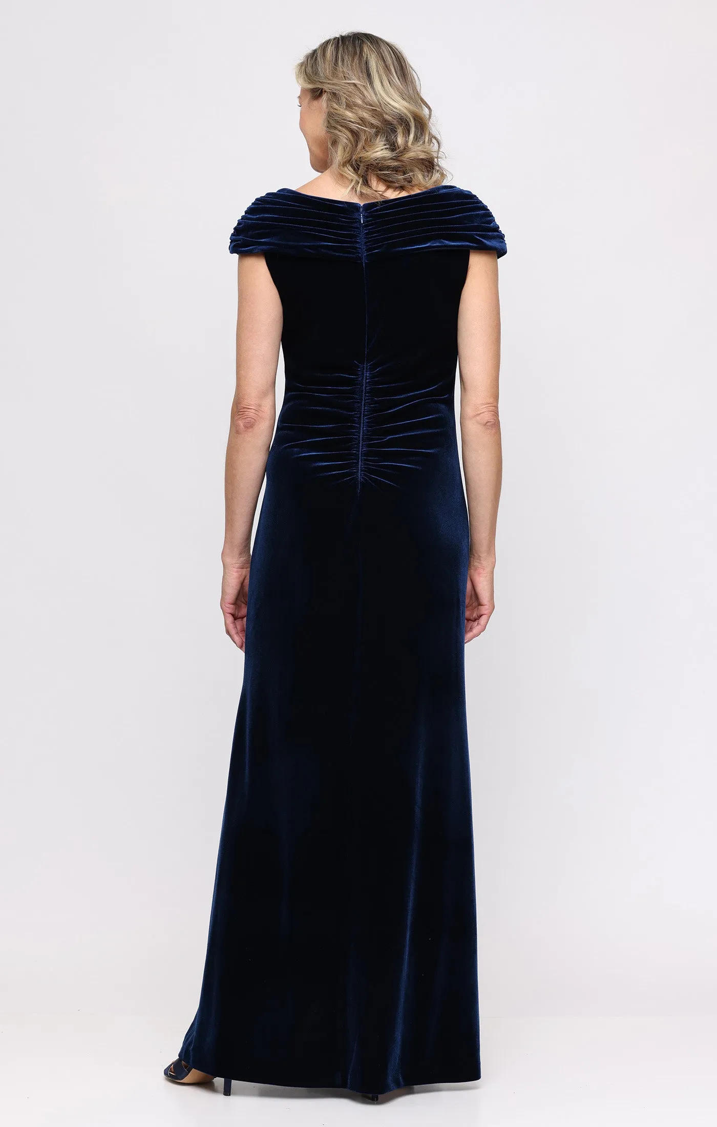 Monica Stretch Velvet Embellished Gown sold by Alex Evenings product image thumbnail 3