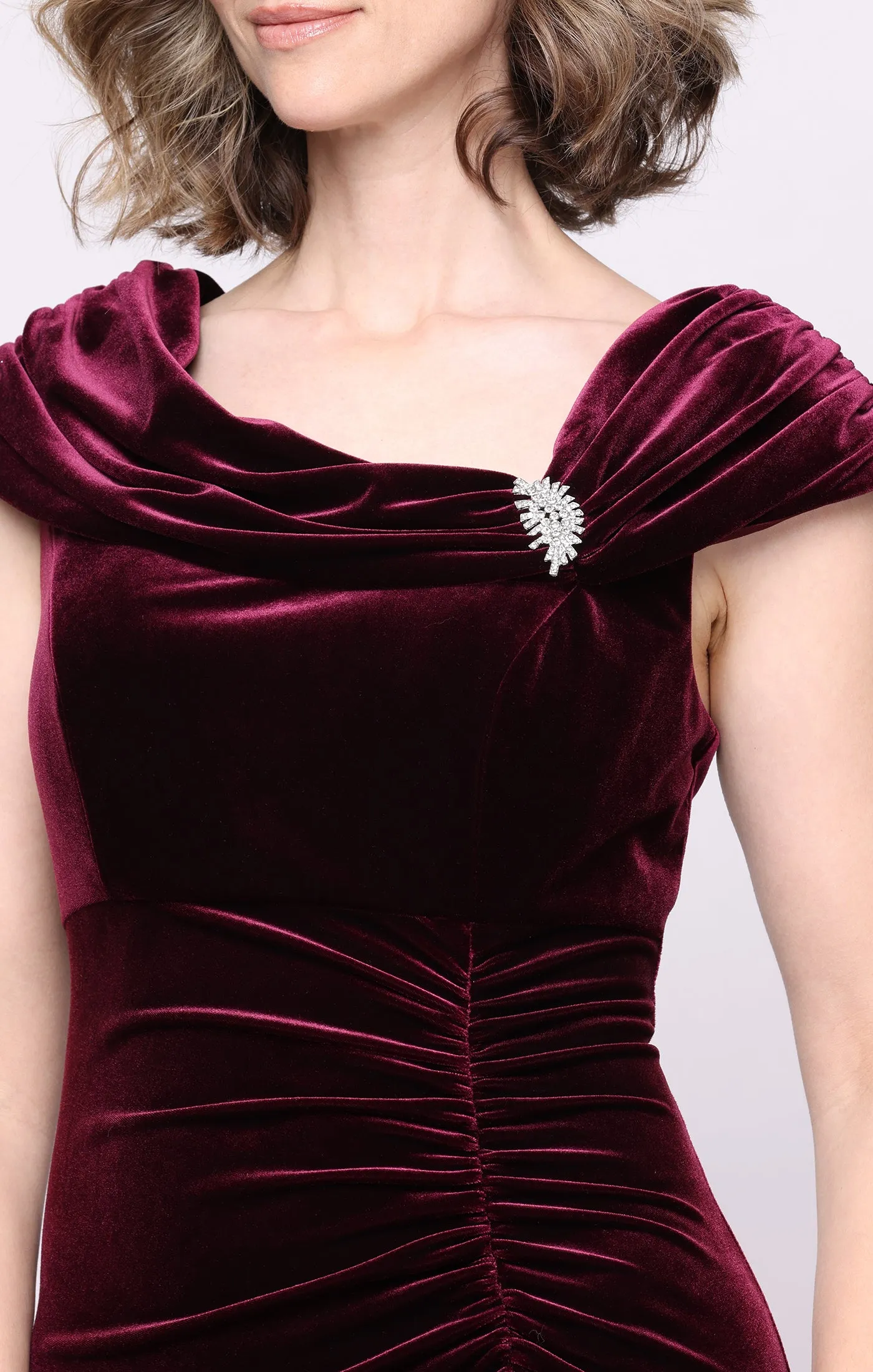 Monica Stretch Velvet Embellished Gown sold by Alex Evenings product image thumbnail 5