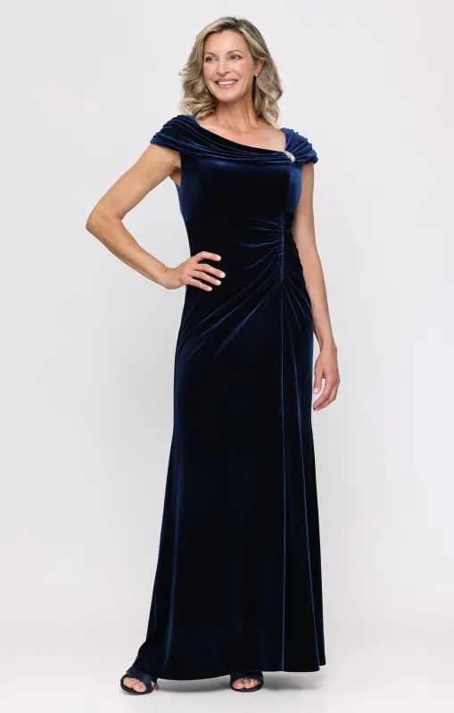 Monica Stretch Velvet Embellished Gown made by Alex Evenings