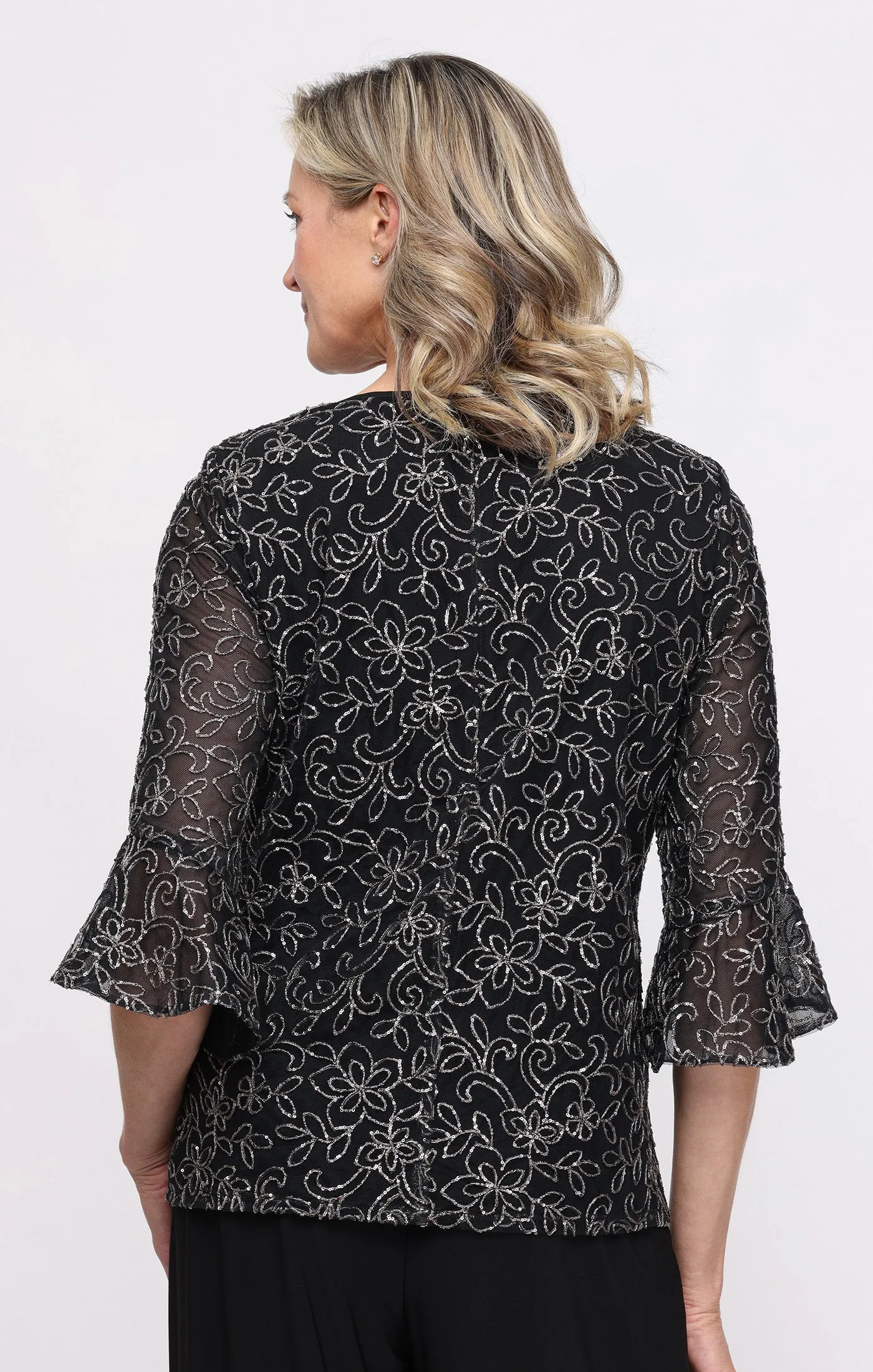 Petite 3/4 Sleeve Embroidered Mock Twinset sold by Alex Evenings product image thumbnail 2