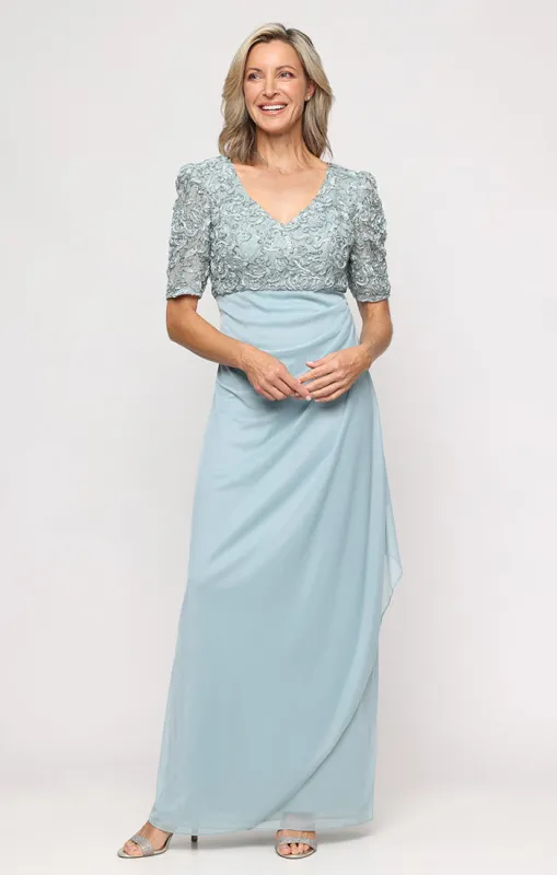 Petite - Rebecca Soutache V-Neck Gown made by Alex Evenings