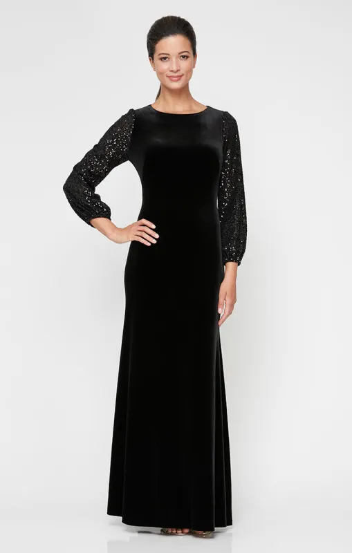 Petite Edith Velvet Fit And Flare Dress made by Alex Evenings