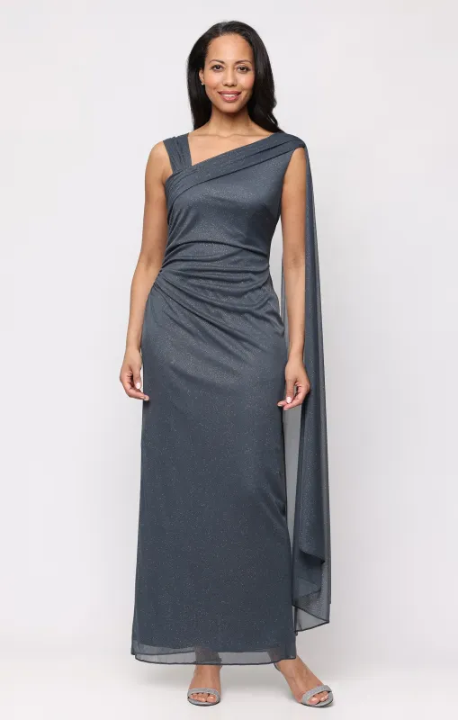 Petite Leah Glitter Mesh Sleeveless Dress made by Alex Evenings