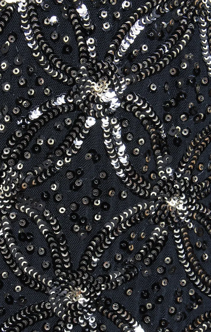 Plus 3/4 Sleeve Sequin Mock Twinset with Attached Hook Neck Jacket sold by Alex Evenings product image thumbnail 2